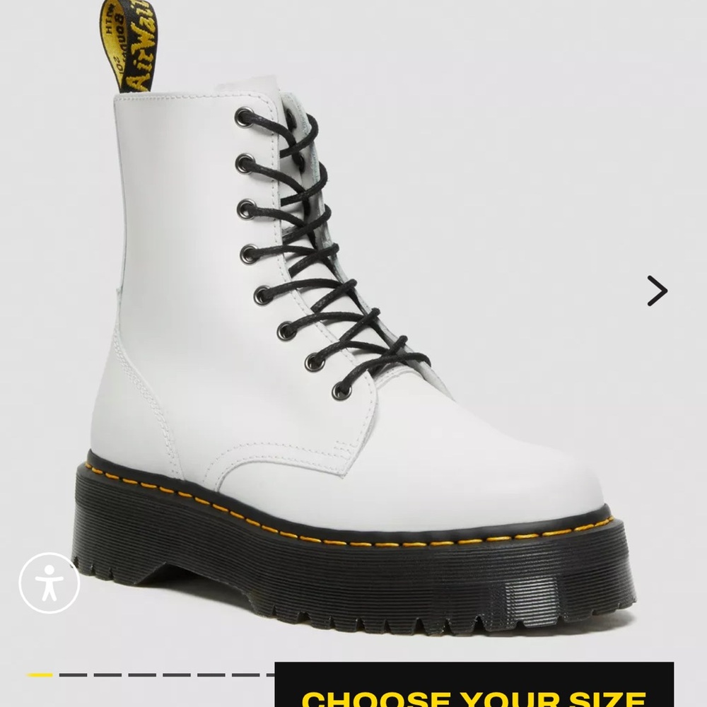 Dr. Marten Jadon Platform Boots White W size 7